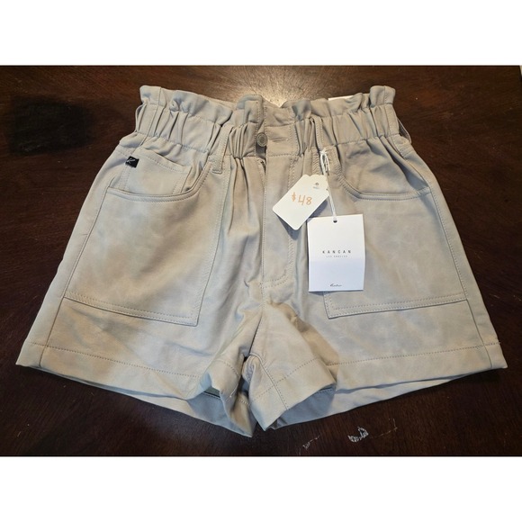 Kancan High Rise Paper Bag Shorts Womens Size M Faux Leather NWT (Retail $120) - Picture 1 of 5